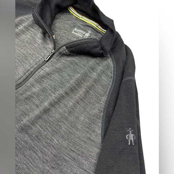 Smartwool- Merino 250 Baselayer 1/4 Zip- Charcoal/Black- Large- Like new! - Picture 3 of 8